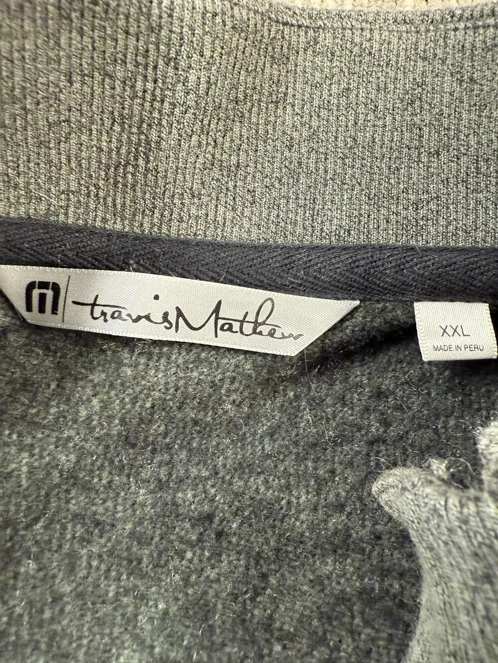 TravisMathew Sweatshirt Mens 2XL Gray Snap Mock Neck Pullover Golf Henley Soft